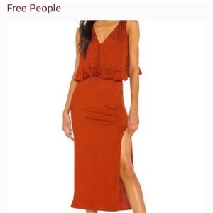 Free People No Excuses Ribbed Set Burnt Orange